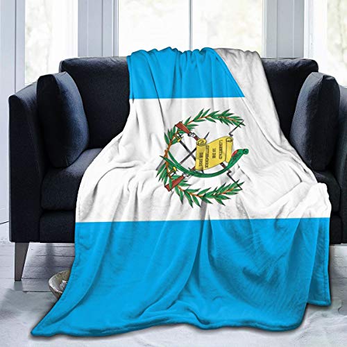 Guatemala Flag Pattern Fleece Blanket Throw Lightweight Blanket Super Soft Cozy Bed Warm Blanket for Living Room/Bedroom All Season (Guatemala Flag Pattern, 50" × 40")