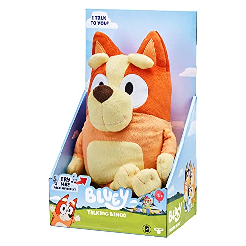 Bluey - 12" Talking Bingo Plush - Interactive - Sing Along with Bingo, 9 Different Phrases