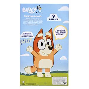 Bluey - 12" Talking Bingo Plush - Interactive - Sing Along with Bingo, 9 Different Phrases