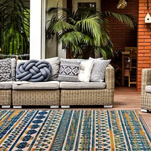 Rugshop Modern Stripes Geometric Indoor/Outdoor Area Rug 5' x 7' Multi