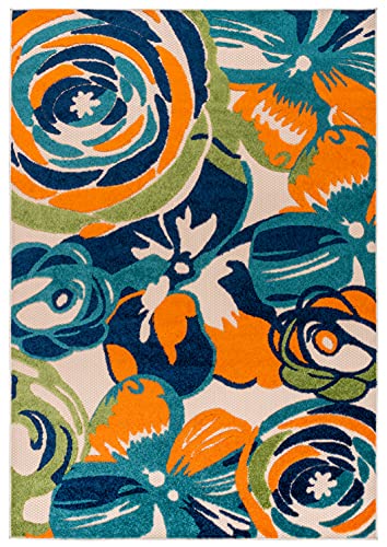 Rugshop Ravenna Modern Large Floral Flowers Indoor/Outdoor Area Rug 7'10" x 10' Multi