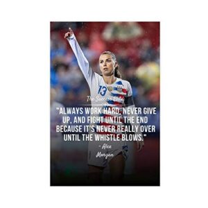 famous football player alex morgan high-definition decorative football poster print 34 canvas poster bedroom decor sports landscape office room decor gift 12×18inch(30×45cm) unframe: