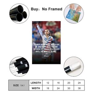 Famous Football Player Alex Morgan High-Definition Decorative Football Poster Print 34 Canvas Poster Bedroom Decor Sports Landscape Office Room Decor Gift 12×18inch(30×45cm) Unframe: