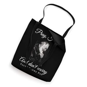 Saint Padre Pio Pray Hope Dont Worry Catholic Christian Tote Bag