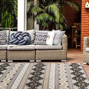 rugshop contemporary geometric bohemian indoor/outdoor area rug 5′ x 7′ gray