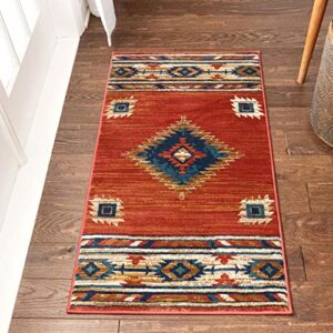 well woven lizette red traditional medallion mat 2×4 (2’3″ x 3’11”)
