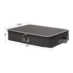 AGX Bravo Platter Storage Case, Hard Shell, Stackable China Storage Containers for Moving, Inside Measures 17'' x 13'', 3 Felt Dividers Included