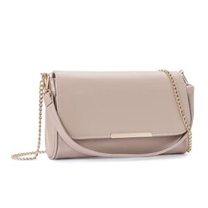 IXEBELLA Fancy Clutch Bag for Women Evening Party Purse Small Soft PU Leather Clutch (Nude)