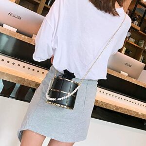 Women Evening Bags Black Clutch Purse Pearl Top-Handle Metal Bucket Party Bag Chic Purses Wedding Handbags