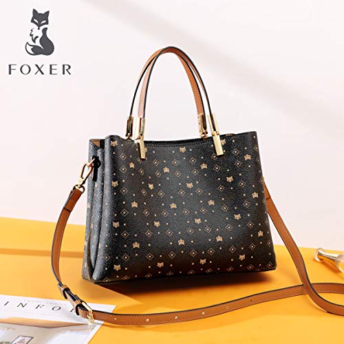 PVC Faux Leather Handbags for Women, Artificial Leather Ladies Top-handle Bags Women's Designer Satchel Handbags with Adjustable Shoulder Strap Womens Brand Signature Tote Purses and Handbags (Brown)