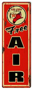 free air gasoline reproduction garage shop metal sign 16″x4″