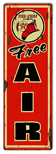 Free Air Gasoline Reproduction Garage Shop Metal Sign 16"x4"