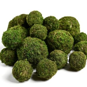 usmola 18pcs fake moss balls, 6pcs 3.2″ faux green balls + 12pcs 2″ artificial moss decorative balls for centerpiece bowls (green)