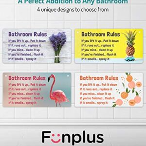 Fun-Plus Lavender Bathroom Decor, 12″x6″ PVC Plastic Wall Decoration Hanging Sign, High Precision Printing, Water and Humidity Proof, Bathroom Rules, Purple Bathroom Accessories, Lavender