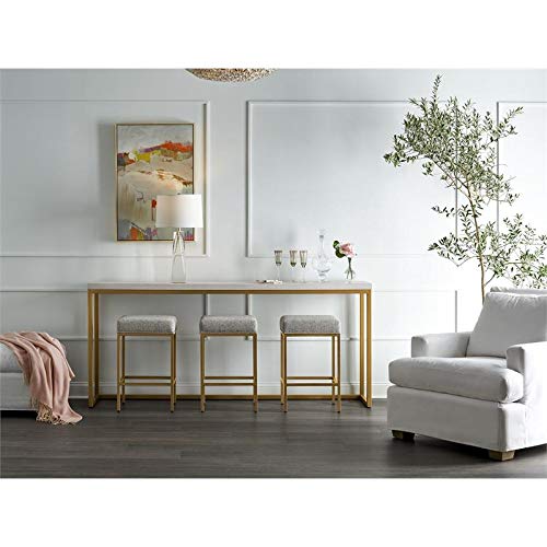 Universal Furniture Miranda Kerr Metal Console Table in Gold Finish with White Top