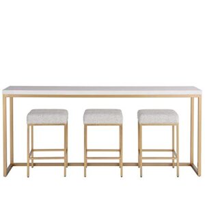 Universal Furniture Miranda Kerr Metal Console Table in Gold Finish with White Top