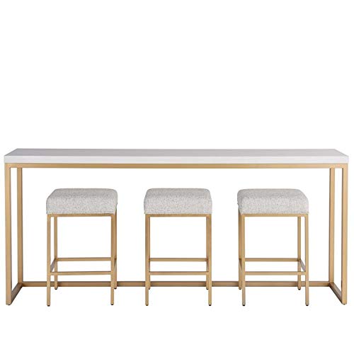 Universal Furniture Miranda Kerr Metal Console Table in Gold Finish with White Top