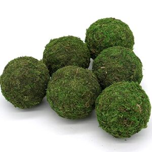 Usmola Moss Balls, Decorative Balls for Centerpiece Bowls Vase Filler, Home Party Decor (3.5 inches - Set of 6-), Large