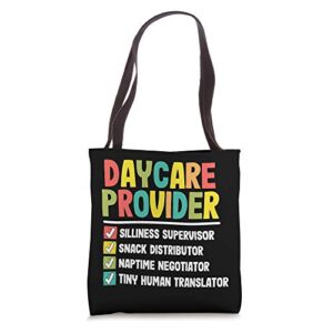 daycare provider checklist funny gift appreciation childcare tote bag