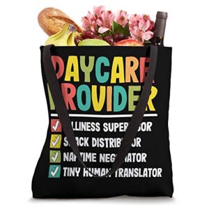 Daycare Provider Checklist Funny Gift Appreciation Childcare Tote Bag