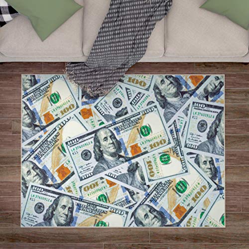 Sweethome Stores $100 Dollar Bill Area Rug, 5 x 7, Multicolor