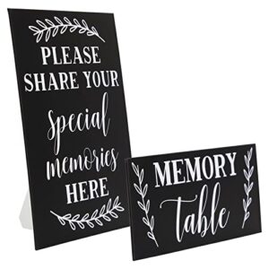 set of 2 memory signs for funerals, memorial services, celebration of life decorations (2 sizes)