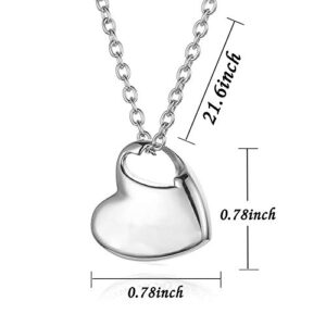 Gisunye Cremation Urn Necklace for Ashes Urn Jewelry,Forever in My Heart Carved Locket Stainless Steel Keepsake Waterproof Memorial Pendant for mom & dad with Filling Kit… (Customize)