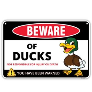 venicor duck sign decor – 8 x 12 inches – aluminum – duck gifts for duck lovers – duck crossing decorations for home poster things pet accessories stuff