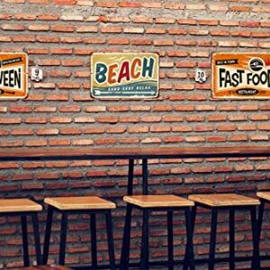 AOYEGO Beach Tin Sign,Wave Bird Fly Ocean Fun Arrow Sand Surf Relax Vintage Metal Tin Signs for Cafes Bars Pubs Shop Wall Decorative Funny Retro Signs for Men Women 8x12 Inch