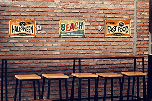 AOYEGO Beach Tin Sign,Wave Bird Fly Ocean Fun Arrow Sand Surf Relax Vintage Metal Tin Signs for Cafes Bars Pubs Shop Wall Decorative Funny Retro Signs for Men Women 8x12 Inch