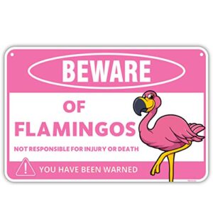 venicor flamingo sign – 8 x 12 inches – aluminum – pink flamingo gifts for women adults – outdoor flamingo wall decor merch yard decorations