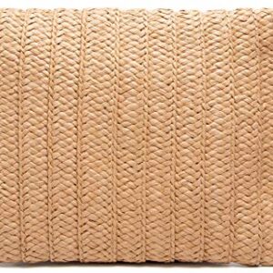 Straw Shoulder Bag Straw Clutch Women Hand-woven Straw Crossbody Bag Summer Beach Envelope Purse Wallet Khaki