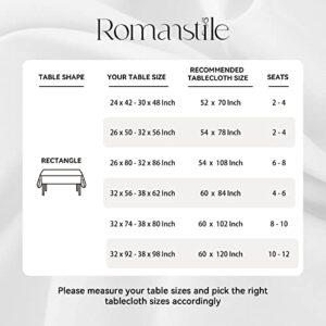 Romanstile Rectangle Tablecloth - Waterproof and Wrinkle Resistant Washable Polyester Table Cloth for Kitchen Dining/Party/Wedding Indoor and Outdoor Use (60 x 84 inch, White)