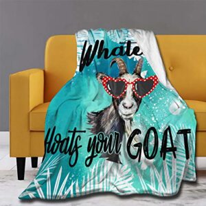 mystcover whatever floats your goat throw blanket super soft lightweight luxurious cozy warm fluffy plush for bed couch living room