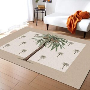 fantasy staring area rugs for living room & bedroom, tropical palm tree non-slip modern carpet children playroom soft carpet floor mat home decor 2′ x 3′