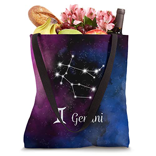 Gemini Astrology Symbol and Constellation with Nebula Tote Bag