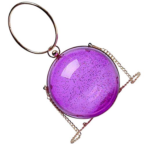 VALICLUD Evening Ball Bag Ring Handle Purse Clutch Clear Acrylic Box Shoulder Bags Handbag For Party Prom Concerts Purple