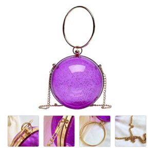 VALICLUD Evening Ball Bag Ring Handle Purse Clutch Clear Acrylic Box Shoulder Bags Handbag For Party Prom Concerts Purple