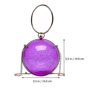 VALICLUD Evening Ball Bag Ring Handle Purse Clutch Clear Acrylic Box Shoulder Bags Handbag For Party Prom Concerts Purple