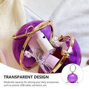 VALICLUD Evening Ball Bag Ring Handle Purse Clutch Clear Acrylic Box Shoulder Bags Handbag For Party Prom Concerts Purple