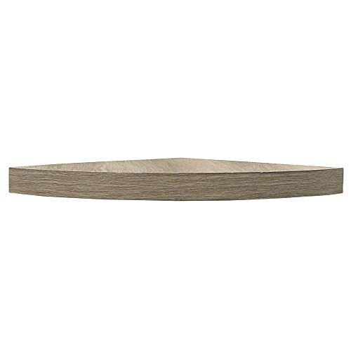 InPlace Shelving, 9602055E, Length x 14 Inch Width x 1.5 Inch Height, Driftwood Floating Corner Shelf with Invisible Bracket