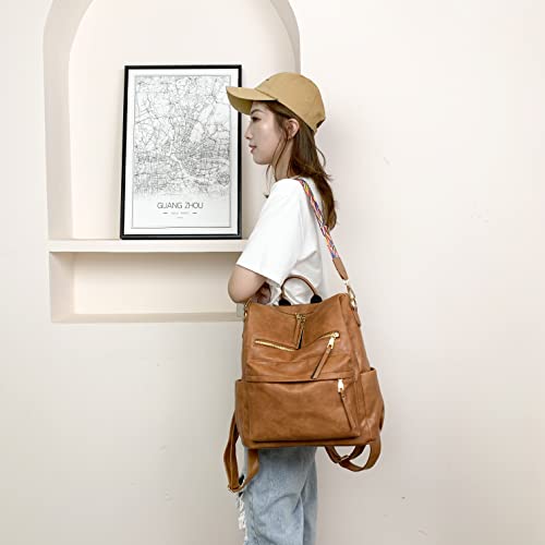 Women's Fashion Backpack Purses Multipurpose Design Convertible Satchel Handbags and Shoulder Bag PU Leather Travel bag