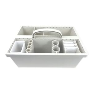 kootoo customizable organizer container, with unique dividers that can be arranged to fit the space you need to store everyday items upright. school supplies, pet supplies, crafts or cleaning and more