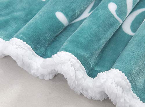 Christian Throw Blanket Religious Gifts with Faith Hope Love Messages for Christian Gifts for Women | Inspirational Fluffy Blankets | Snuggly Soft and Cozy Blanket Christian Decor | 50" X 60" Teal