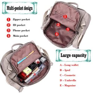 Women Fashion Backpack Purse Waterproof Bookbags Travel Shopping Rucksack Convertible Ladies Shoulder Bag (Light Gray【PU】)