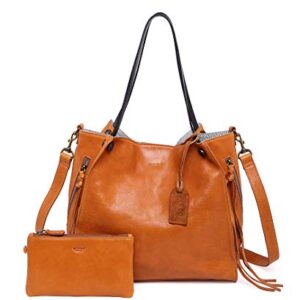 OLD TREND Genuine Leather Daisy Tote Bag (Chestnut)