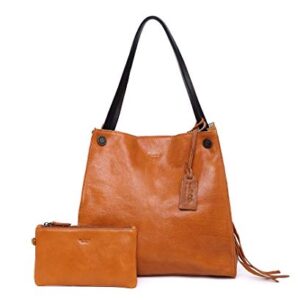 OLD TREND Genuine Leather Daisy Tote Bag (Chestnut)