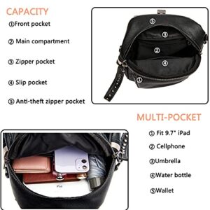 NEEVAS Women Soft Leather Backpack Girls Anti-Theft Fashion Rucksack Handbag Waterproof Shoulder Bag Convertible Backpack