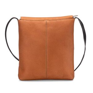 Le Donne Leather Spruce Run Crossbody – Premium Full-Grain Colombian Vaquetta Leather Bag, 9.5'' x 9.5'' x 2'' (Tan)