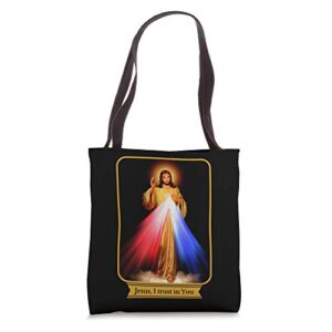 divine mercy jesus i trust in you catholic tote bag